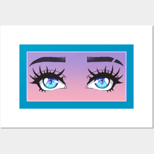 Vaporwave Anime Eyes Posters and Art